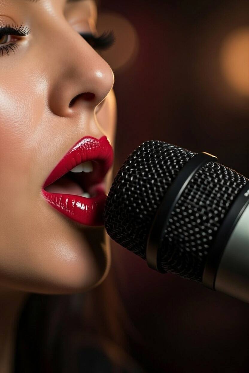 Creator by microphone